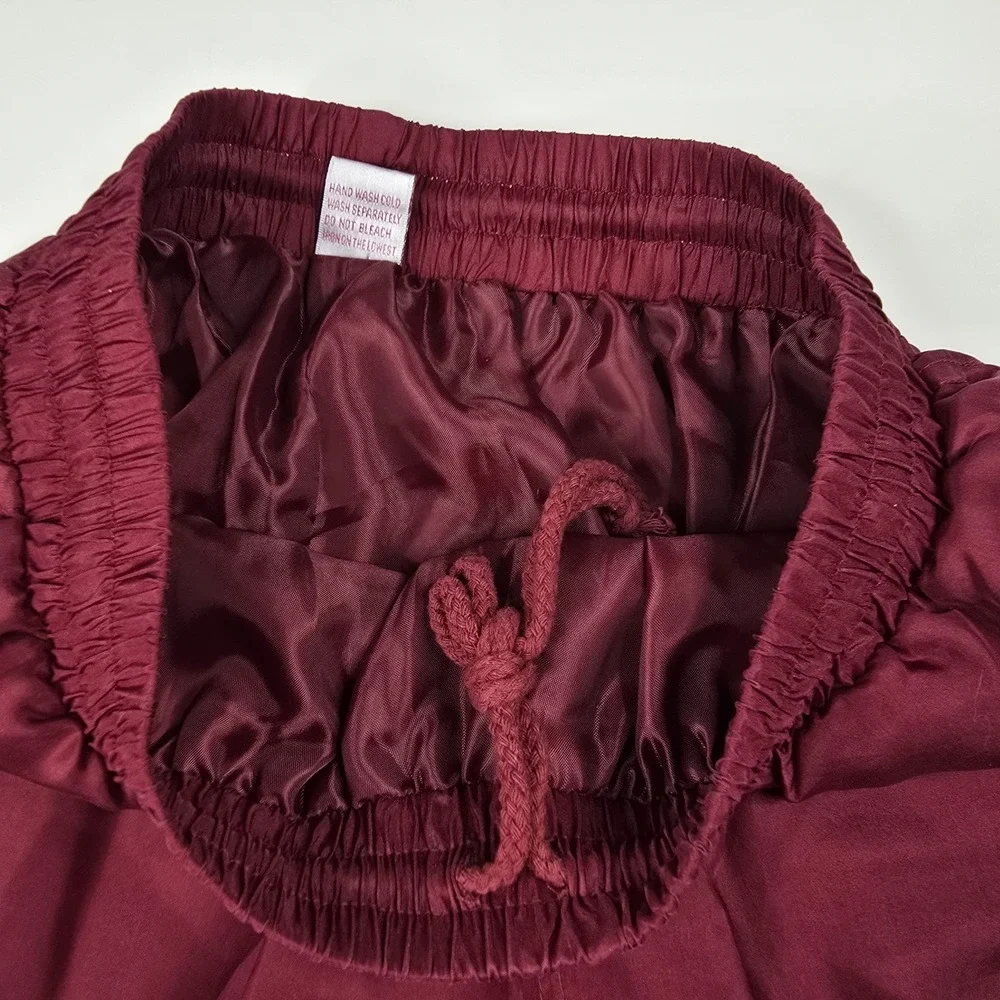 Vintage Victorias Secret 100% Silk Lounge Pants Burgundy Red Slacks Lined Small‎
